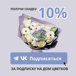Скидка 10% за подписку на Вконтакте и Телеграм